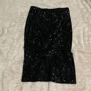 Rachel Zoe Black Sequin Pencil Skirt